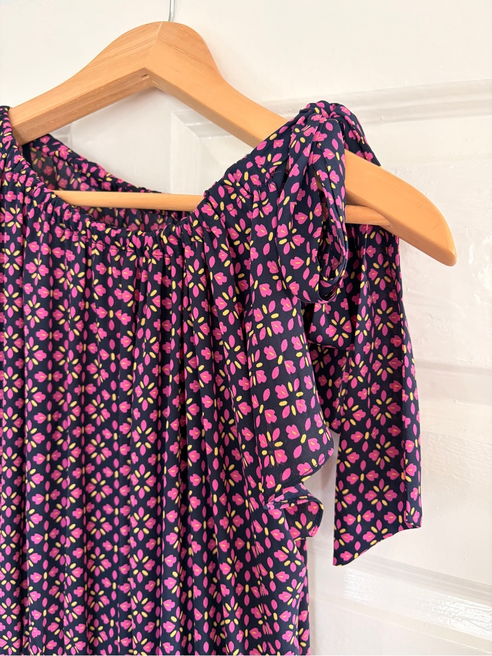Banana Republic Navy Tunic with Pink & Green Floral Motif